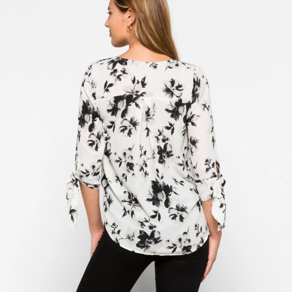 WEST KEI - Allan Surplice Tie Sleeve High-Low Blouse (Stitch Fix) - Picture 3 of 5